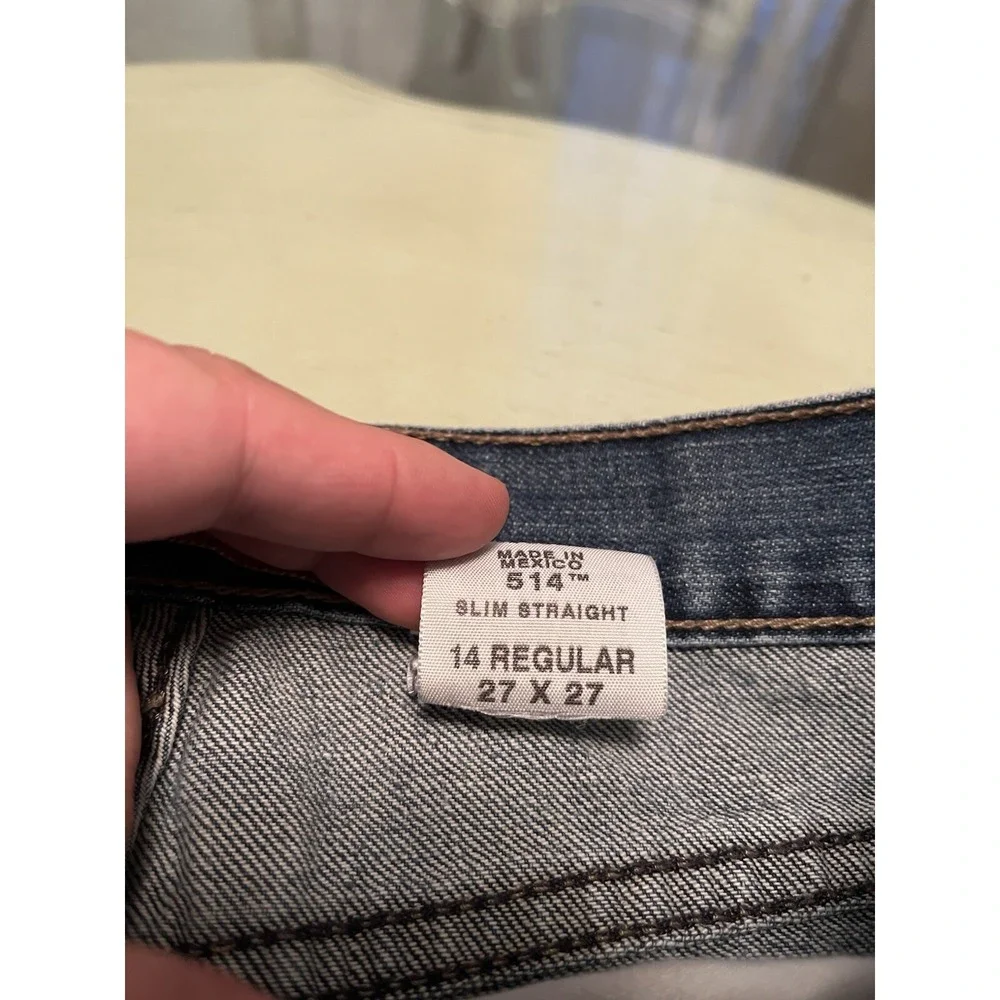Levis Redtab 514 Men 27x27 Medium Wash Faded Slim Straight Blue‎ Denim Jeans
